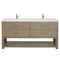 James Martin Vanities Lucian 72in Double Vanity, Carbon Oak w/ 3 CM White Zeus Quartz Top D704-V72-PBO-3WZ - alternate 1